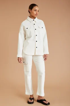 AF Denim Longsleeve Shirt (White)