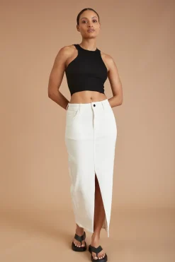 AF Denim Skirt (White)