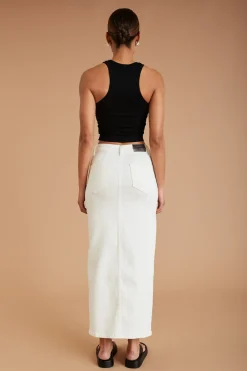 AF Denim Skirt (White)