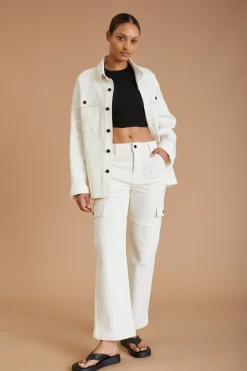 AF Denim Utility Pant (White)