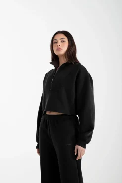 Arlo 1/2 Crop Sweater (Black)
